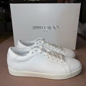 Jimmy Choo Womens White Leather Sneaker